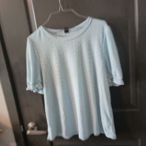 SHEIN Light Blue Short Sleeve Top